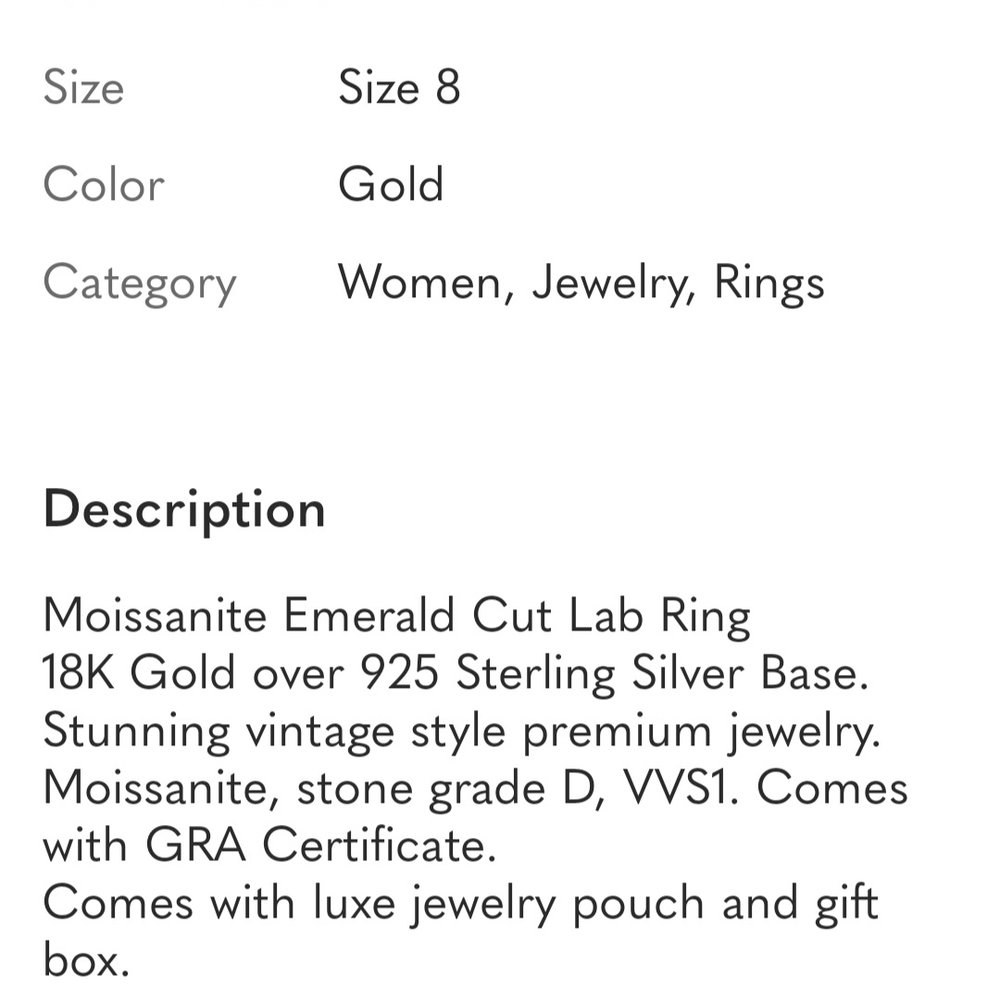 Jameson Emerald Cut Lab Diamond Ring in Gold and Silver - Picture 2 of 5